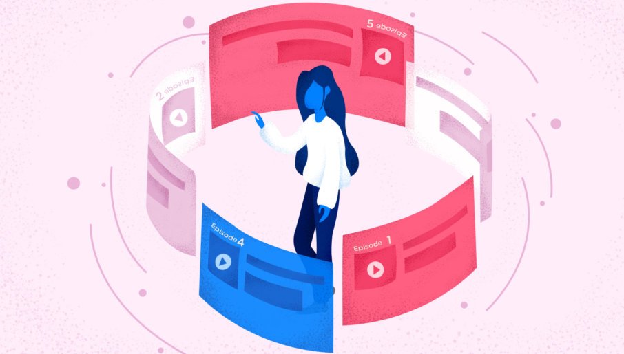 woman surrounded by episodes